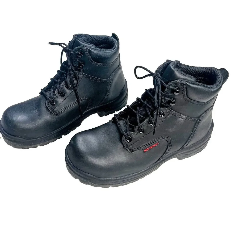 Red Wing Shoes 2234 Men Black Leather Safety Steel Toe Work Boots Sz 7D ASTM EH